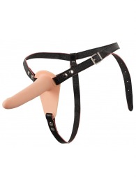 Телесный поясной страпон с вибрацией Vibrating Strap-On - 15,7 см. - Orion - купить с доставкой в Магнитогорске