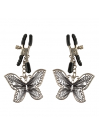 Зажимы на соски с бабочками Butterfly Nipple Clamps - Pipedream - купить с доставкой в Магнитогорске