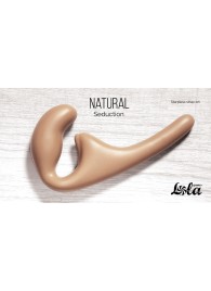 Бежевый безремневой страпон Seduction - 20,5 см. - Lola Games - купить с доставкой в Магнитогорске