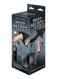 Черный женский пояс BEST SELECT с 3 насадками и вибрацией - LOVETOY (А-Полимер) - купить с доставкой в Магнитогорске