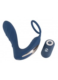 Синий вибростимулятор простаты с кольцом - 14,5 см. - Orion - в Магнитогорске купить с доставкой