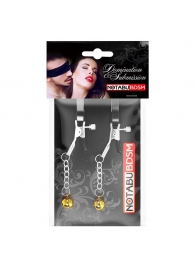 Оригинальные зажимы на соски с желтыми шариками - Notabu - купить с доставкой в Магнитогорске