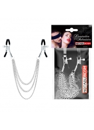 Оригинальные зажимы на соски с тройной цепочкой - Notabu - купить с доставкой в Магнитогорске