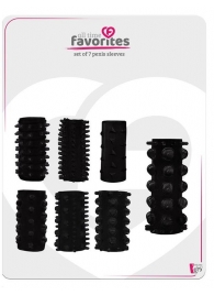 Набор из 7 черных насадок PENIS SLEEVES SET - Dream Toys - в Магнитогорске купить с доставкой