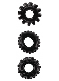Набор из 3 черных эрекционных колец SET OF 3 COCKRINGS - Dream Toys - в Магнитогорске купить с доставкой
