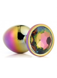 Голографическая анальная втулка с радужным кристаллом - 7,1 см. - Dream Toys - купить с доставкой в Магнитогорске