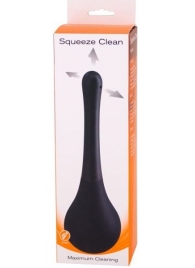 Черный анальный душ SQUEEZE CLEAN с закругленным наконечником - Seven Creations - купить с доставкой в Магнитогорске