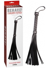 Черная многохвостая плеть Pleasure Whip - 46 см. - Chisa - купить с доставкой в Магнитогорске