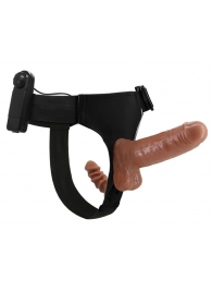 Страпон с вагинальной пробкой и вибрацией Ultra Passionate Harness - 16 см. - Baile - купить с доставкой в Магнитогорске