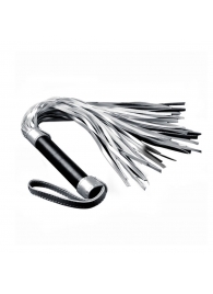 Серебристая плетка Struggle My Flogger с черной ручкой - 45 см. - Lovetoy - купить с доставкой в Магнитогорске