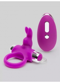 Лиловое виброкольцо с пультом ДУ Remote Control Cock Ring - Happy Rabbit - в Магнитогорске купить с доставкой