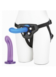 Страпон унисекс Beginners Strap-On с 2 насадками - 15 и 13 см. - Lux Fetish - купить с доставкой в Магнитогорске