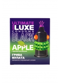 Черный стимулирующий презерватив  Грива мулата  с ароматом яблока - 1 шт. - Luxe - купить с доставкой в Магнитогорске