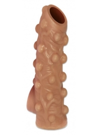 Телесная насадка с бугорками и открытой головкой Nude Sleeve S - 10 см. - KOKOS - в Магнитогорске купить с доставкой