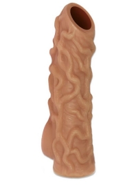 Телесная насадка с венками и открытой головкой Nude Sleeve S - 10 см. - KOKOS - в Магнитогорске купить с доставкой