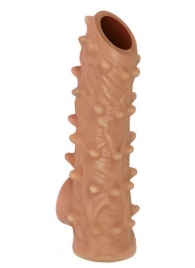 Телесная насадка с шипами и открытой головкой Nude Sleeve S - 10 см. - KOKOS - в Магнитогорске купить с доставкой