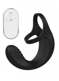 Черный анальный стимулятор с эрекционными кольцами Remote Couple Teaser - Dream Toys - в Магнитогорске купить с доставкой