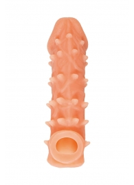 Телесная закрытая насадка с пупырышками Cock Sleeve Size L - 17,6 см. - KOKOS - в Магнитогорске купить с доставкой