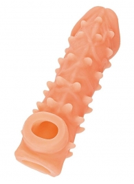 Телесная закрытая насадка с пупырышками Cock Sleeve Size L - 17,6 см. - KOKOS - в Магнитогорске купить с доставкой