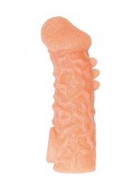 Телесная закрытая насадка с шершавой головкой Cock Sleeve Size M - 15,6 см. - KOKOS - в Магнитогорске купить с доставкой
