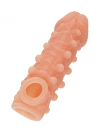Телесная закрытая насадка с шариками Cock Sleeve Size S - 13,8 см. - KOKOS - в Магнитогорске купить с доставкой