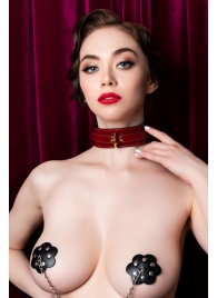 Красный ошейник из лакированного материала - ToyFa - купить с доставкой в Магнитогорске