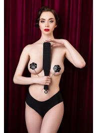 Черная силиконовая шлепалка  - 37,5 см. - ToyFa - купить с доставкой в Магнитогорске