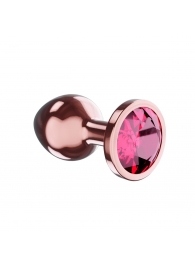 Пробка цвета розового золота с малиновым кристаллом Diamond Ruby Shine S - 7,2 см. - Lola Games - купить с доставкой в Магнитогорске