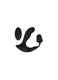 Черный вибромассажер простаты с эрекционным кольцом Strapped   Tapped - Zero Tolerance - в Магнитогорске купить с доставкой