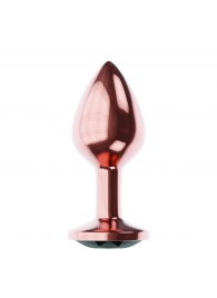 Пробка цвета розового золота с черным кристаллом Diamond Jet Shine L - 8,3 см. - Lola Games - купить с доставкой в Магнитогорске