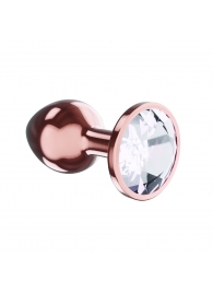 Пробка цвета розового золота с прозрачным кристаллом Diamond Moonstone Shine L - 8,3 см. - Lola Games - купить с доставкой в Магнитогорске