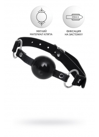 Черный кляп-шар на кожаных ремешках Anonymo - ToyFa - купить с доставкой в Магнитогорске