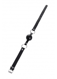 Черный кляп-шар на кожаных ремешках Anonymo - ToyFa - купить с доставкой в Магнитогорске