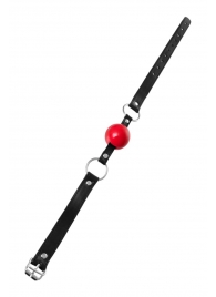 Красный кляп-шар на черных ремешках Anonymo - ToyFa - купить с доставкой в Магнитогорске