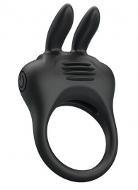 Черное эрекционное кольцо с вибрацией Davion - Baile - в Магнитогорске купить с доставкой