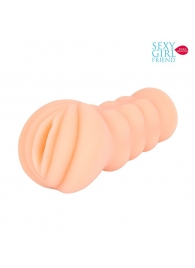 Телесный мастурбатор-вагина с комплектом эрекционных колец - Bior toys - в Магнитогорске купить с доставкой