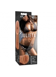 Мастурбатор-вагина цвета карамели Julieta с вибрацией - Blush Novelties - в Магнитогорске купить с доставкой