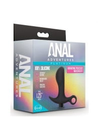 Черный анальный вибратор Silicone Vibrating Prostate Massager 01 - 10,8 см. - Blush Novelties - в Магнитогорске купить с доставкой