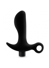 Черный анальный вибратор Silicone Vibrating Prostate Massager 01 - 10,8 см. - Blush Novelties - в Магнитогорске купить с доставкой