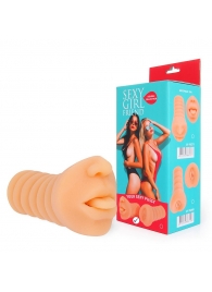 Телесный мастурбатор-ротик с высунутым язычком - Bior toys - в Магнитогорске купить с доставкой