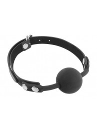Черный силиконовый кляп-шарик на ремешках - Fetish Tentation - купить с доставкой в Магнитогорске