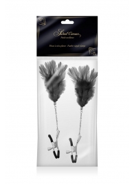 Зажимы для сосков с черными перьями Sweet Caress Feather Nipple Clumps - Sweet Caress - купить с доставкой в Магнитогорске