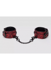 Красно-черные наручники Reversible Faux Leather Wrist Cuffs - Fifty Shades of Grey - купить с доставкой в Магнитогорске