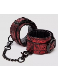 Красно-черные наручники Reversible Faux Leather Wrist Cuffs - Fifty Shades of Grey - купить с доставкой в Магнитогорске