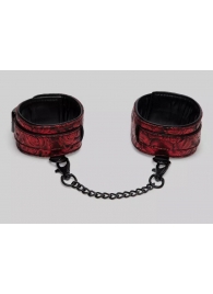 Красно-черные оковы Reversible Faux Leather Ankle Cuffs - Fifty Shades of Grey - купить с доставкой в Магнитогорске