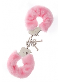 Металлические наручники с розовой меховой опушкой METAL HANDCUFF WITH PLUSH PINK - Dream Toys - купить с доставкой в Магнитогорске