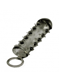 Дымчатая стимулирующая насадка с закрытой головкой SAMURAI PENIS SLEEVE BLACK - 14,5 см. - NMC - в Магнитогорске купить с доставкой