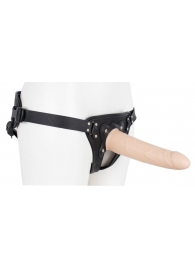Пустотелый страпон Harness CLASSIC с бандажом - 19,5 см. - LOVETOY (А-Полимер) - купить с доставкой в Магнитогорске