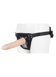 Пустотелый страпон Harness CLASSIC с бандажом - 19,5 см. - LOVETOY (А-Полимер) - купить с доставкой в Магнитогорске