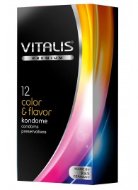 Цветные ароматизированные презервативы VITALIS PREMIUM color   flavor - 12 шт. - Vitalis - купить с доставкой в Магнитогорске